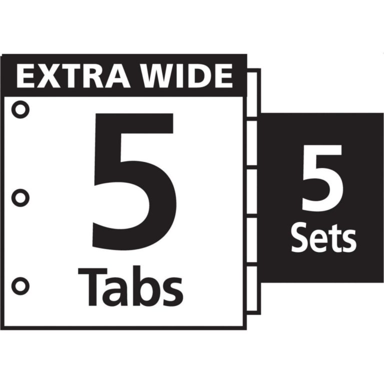Avery Extra-Wide Dividers Ink Jet Printer White 5-Tab 9 X 11 Inches 5 Sets (1.. - $23.95