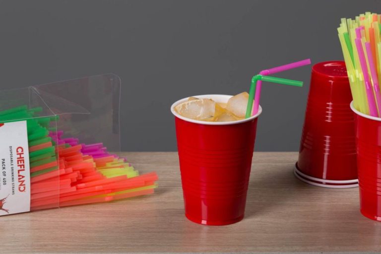 Chefland Disposable Drinking Straws 400 Count Neon Colored Flexible Straws Fo.. - $17.95