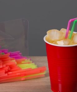 Chefland Disposable Drinking Straws 400 Count Neon Colored Flexible Straws Fo.. - $17.95