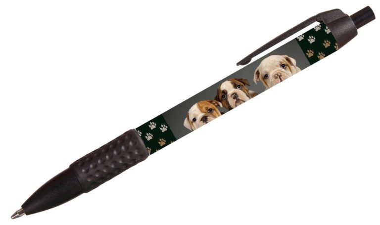 Pca English Bulldog Pen With Grip Dog Series Black Trim And Black Ink (Pgds04A) - $12.95