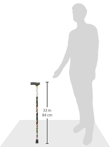 DMI Lightweight Aluminum Walking Cane with Derby-Top Handle, Floral - $20.95