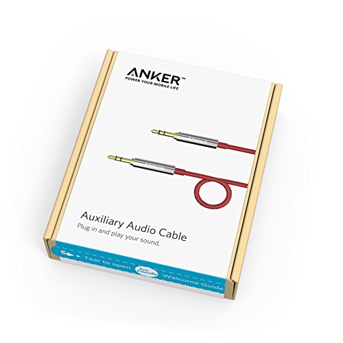Anker 3.5mm Premium Auxiliary Audio Cable (4ft / 1.2m) AUX Cable for Beats Headphones, iPods, iPhones, iPads, Home/Car Stereos and More (Red) 4 feet Red - $10.95
