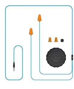 Plugfones Ear Plugs/Earbuds - Foam and Silicone Plugs with Music (Orange) Light Blue/Orange - $29.95