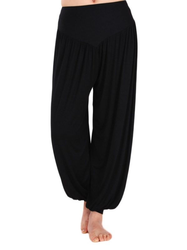 AvaCostume Womens Modal Cotton Soft Yoga Sports Dance Harem Pants Small Black - $18.95