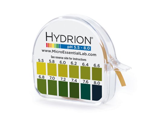 Micro Essential Labs pHydrion Urine and Saliva ph test paper , 15 ft roll with dispenser and chart, ph range 5.5-8.0 - $13.95
