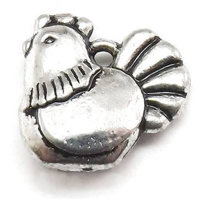 20 Chicken Charms silver tone - $13.95