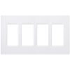 LUTRON CW-4-WH 4-Gang Claro Wall Plate, White 1 Pack - $18.95