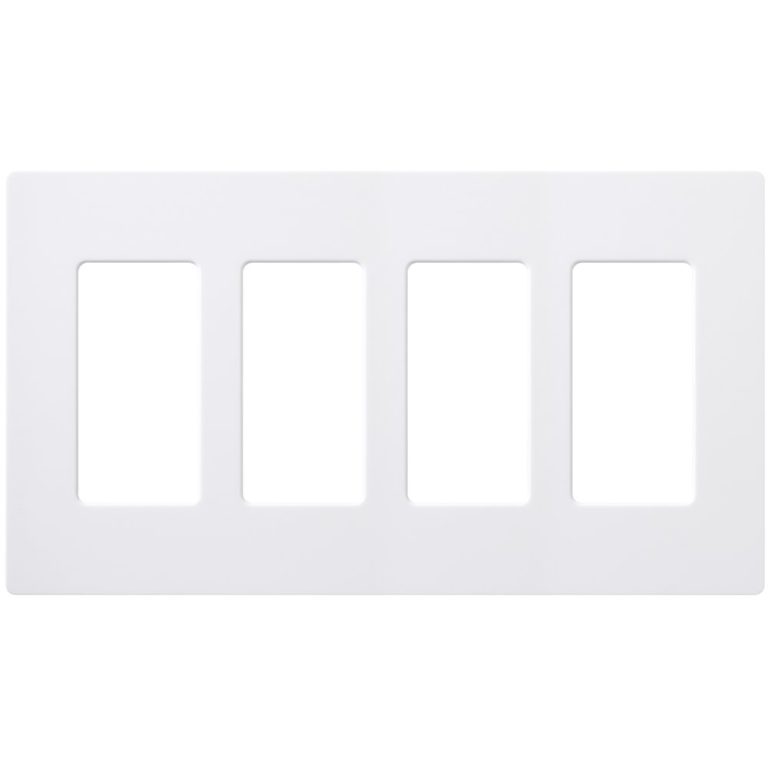 LUTRON CW-4-WH 4-Gang Claro Wall Plate, White 1 Pack - $21.95