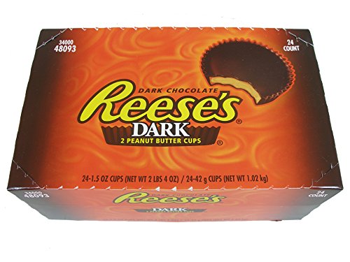 Reese's Dark Chocolate Peanut Butter Cups, 1.5 Ounce Cups, 24 Count Box, Pack of 2 - $67.95
