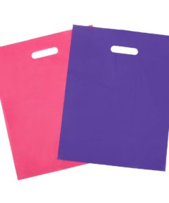 100 12x15 Glossy Pink and Purple Plastic Merchandise Bags w/Handles - $14.95