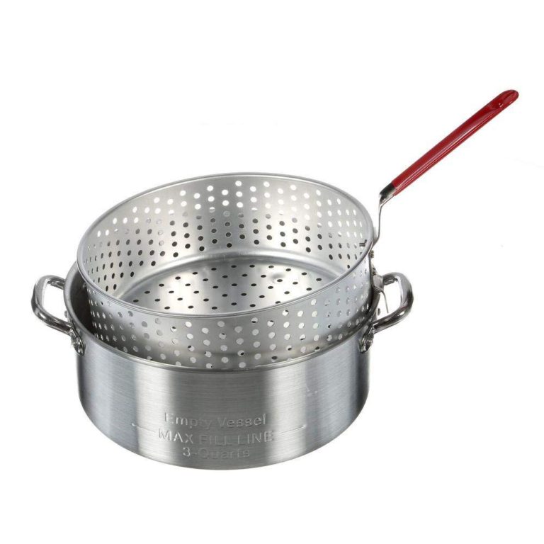 Bayou Classic 10 Quart Aluminum Fry Pot and Basket with Cool Touch Handle - $28.95