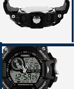 Fanmis Men's Analog Display LED Watches Military Multifunctional Waterproof Quartz Black Sport Wrist Watch - $20.95
