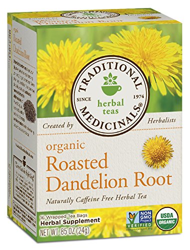 Traditional Medicinals Organic Roasted Dandelion Root Herbal Leaf Tea, 16 Tea Bags (Pack of 6) Roasted Dandelion Root Tea 16 Count (Pack of 6) - $27.95