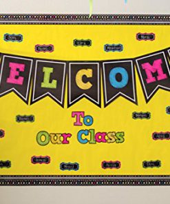 Teacher Created Resources TCR5614 Chalkboard Brights Pennants Welcome Bulletin Board, Paper, Multi - $18.95