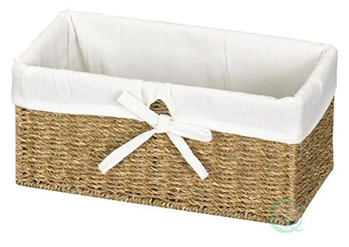 Vintiquewise(TM) Seagrass Shelf Basket Lined with White Lining 1 Pack - $17.95