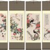 Grace Art Asian Wall Scroll, Set of 4, Four Seasons with Birds - $10.95