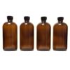 8oz Amber Glass Boston Round Bottles (4 Pack); w/Poly Cone Caps Perfect for Essential Oil Blends 8 oz w/Caps - $22.95