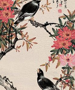 Grace Art Asian Wall Scroll, Set of 4, Four Seasons with Birds - $88.95