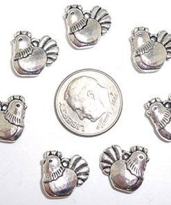 20 Chicken Charms silver tone - $13.95