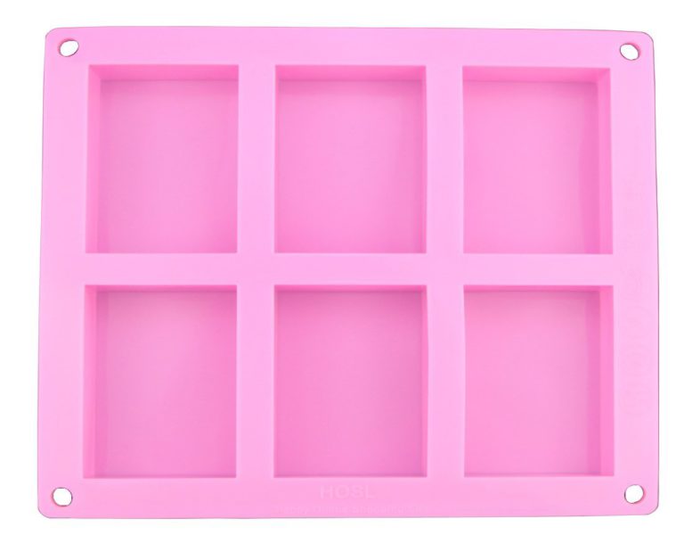 HOSL Set Of 2 Plain Basic Rectangle Silicone Mould 6 Cavities For Homemade Craft Soap Mold Cake Mold Ice Cube Tray - $13.95
