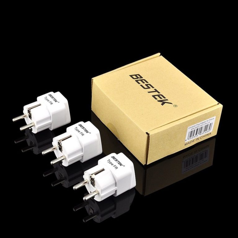 Bestek Grounded Universal Plug Adapter Travel Adapter For France - 3 Pack - $11.95