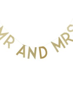 Ginger Ray Pastel Perfection Glitter Mr. And Mrs. Wedding Bunting Banner Gold - $18.95