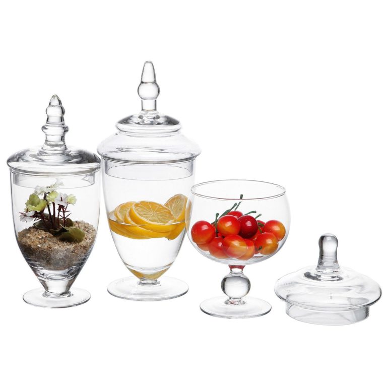Mygift Clear Glass Apothecary Jars Wedding Centerpiece Candy Storage Bottles .. - $33.95