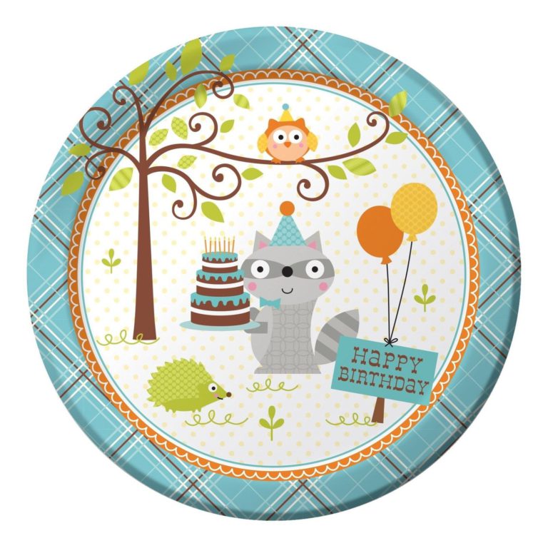 Creative Converting 8 Count Paper Dinner Plates Happi Woodland-Boy - $8.95