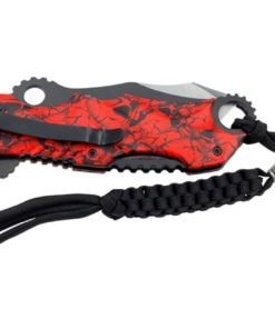 1 X Mtech Ballistic Bowie Black Red Skull Camo Assisted Opening Pocket Knife - $12.95