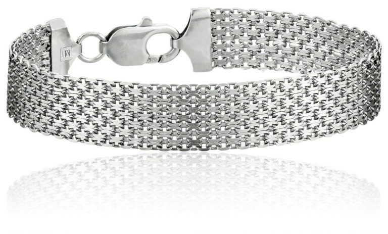 Sterling Silver 12Mm Italian Mesh Bracelet - $35.95