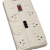 Tripp Lite 8 Outlet Surge Protector Power Strip Tel/Modem 8Ft Cord Right Angl.. - $6.95