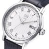 Aibi Retro Roman Style Black Leather Mens Stainless Steel Quartz Watch With A.. - $27.95