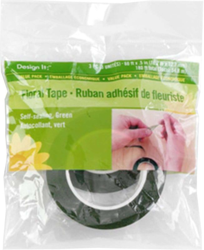 Floracraft Floral Tape 60-Feet By 1/2-Inch Green - (3 Roll Pack) 1/2" X 60Ft - $11.95