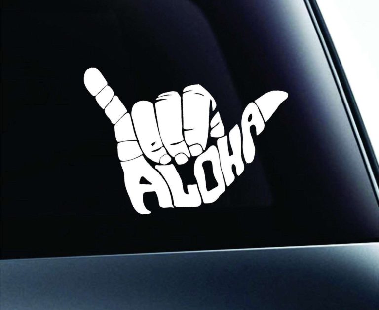 Shaka Aloha Hand Hawaii Symbol Decal Funny Car Truck Sticker Window (White) - $9.95