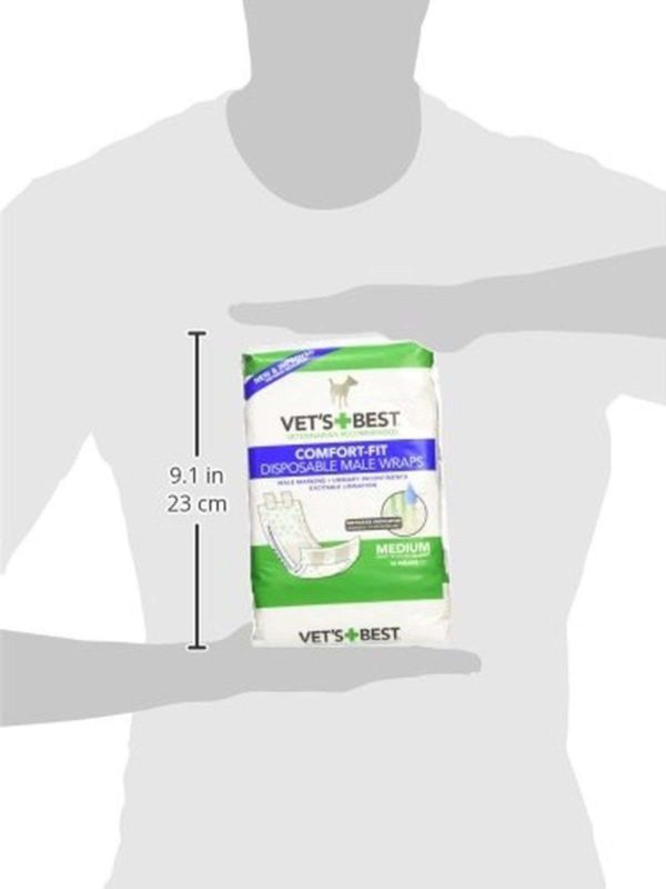 Vet's Best Comfort Fit Disposable Male Wrap 12 Count Medium - $15.95