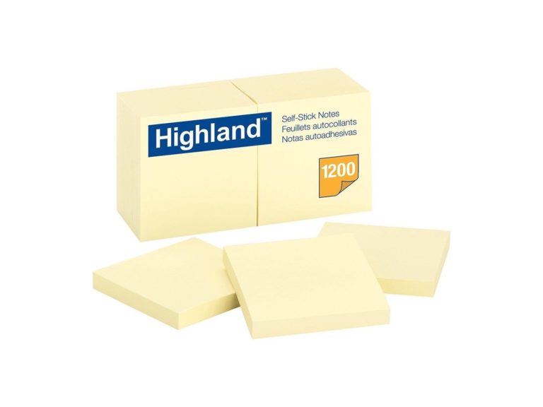 Highland Notes 3 X 3-Inches Yellow 12-Pads/Pack 1 3 In X 3 In - $8.95