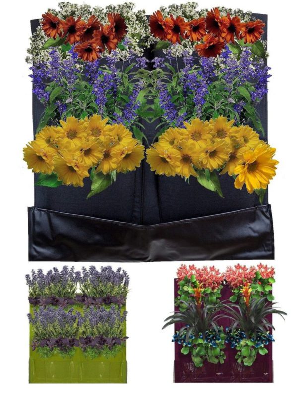 4 Pocket Vertical Garden Planter By Invigorated Living Waterproof Garden Pots.. - $22.95