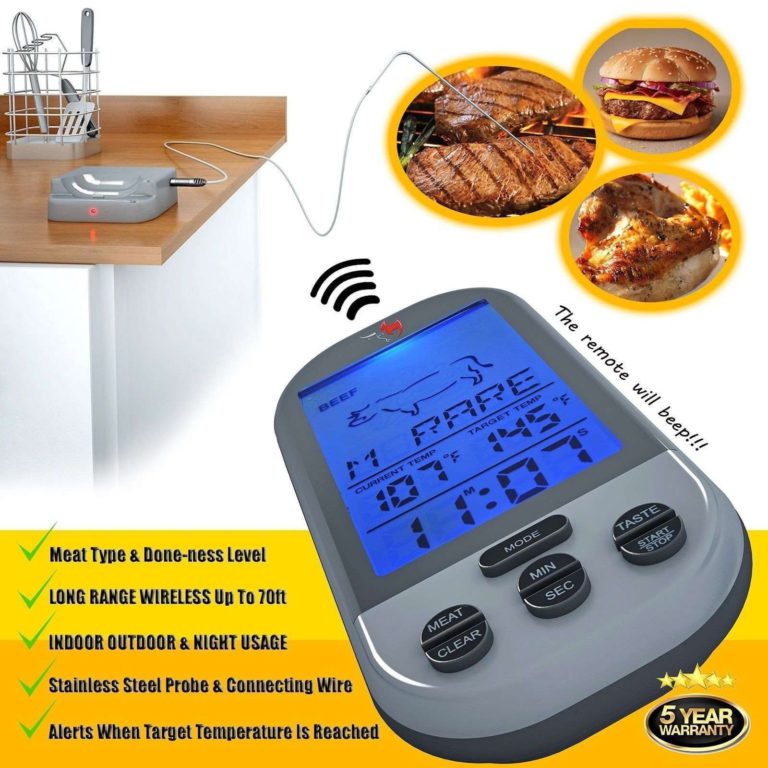 Wireless Meat Thermometer By Kona ~ Best Digital Meat Thermometer For Smokers.. - $27.95