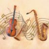Metal Instrument And Music Notes Wall Art - $20.95