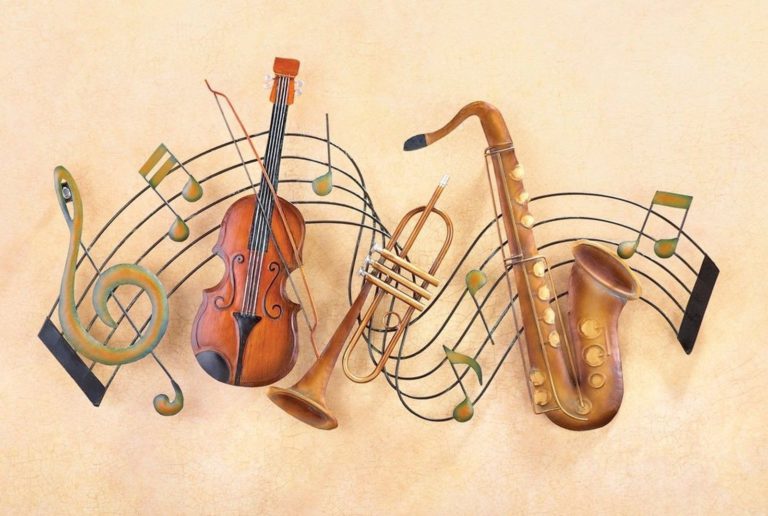 Metal Instrument And Music Notes Wall Art - $29.95