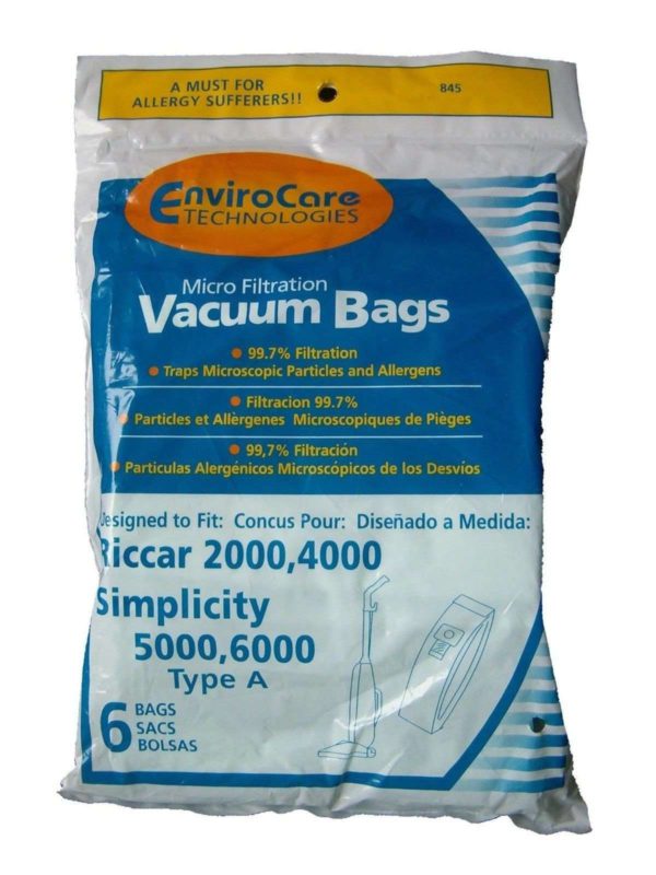 Riccar 2000 4000 And Simplicity 5000 6000 Type A Vacuum Bags Microfiltration .. - $11.95
