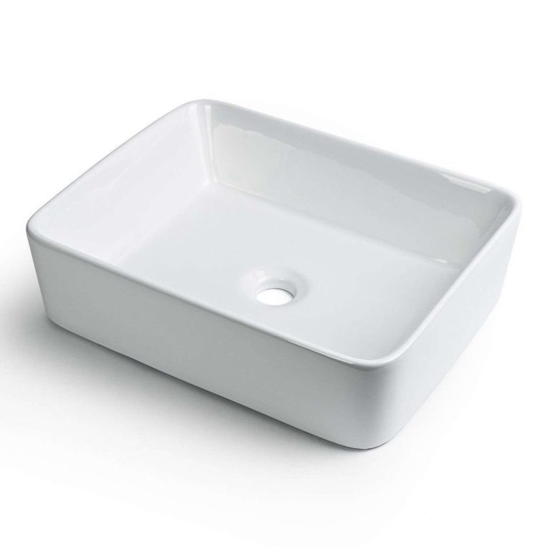 Gothobby Rectangle Ceramic Bathroom Vessel Sink Basin Faucet Without Overflow - $65.95