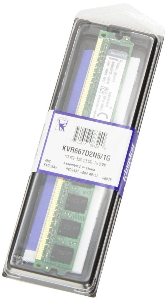 Kingston Valueram 1Gb 667Mhz Ddr2 Non-Ecc Cl5 Dimm Desktop Memory 1 Gb - $15.95