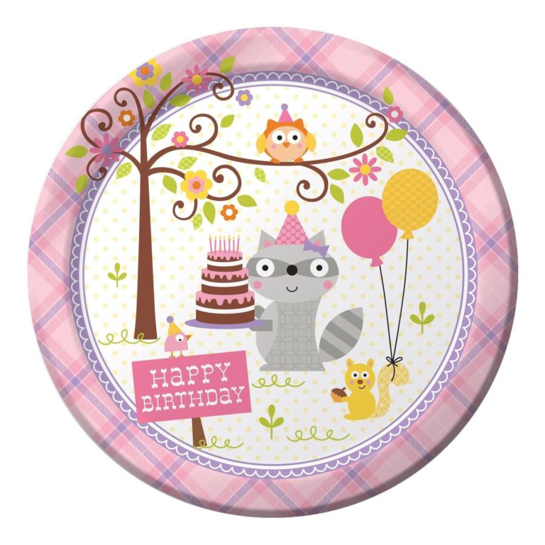 Creative Converting 8 Count Paper Dinner Plates Happi Woodland Girl - $8.95