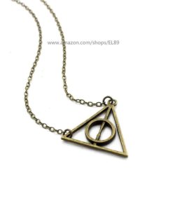 Alloy Handmade Bronze Tone Sideways Harry Potter Deathly Hallows Necklace (16.. - $15.95