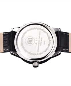 Aibi Mens Analog Quartz Crystals Bezel Black Dial Watches With Black Leather .. - $26.95