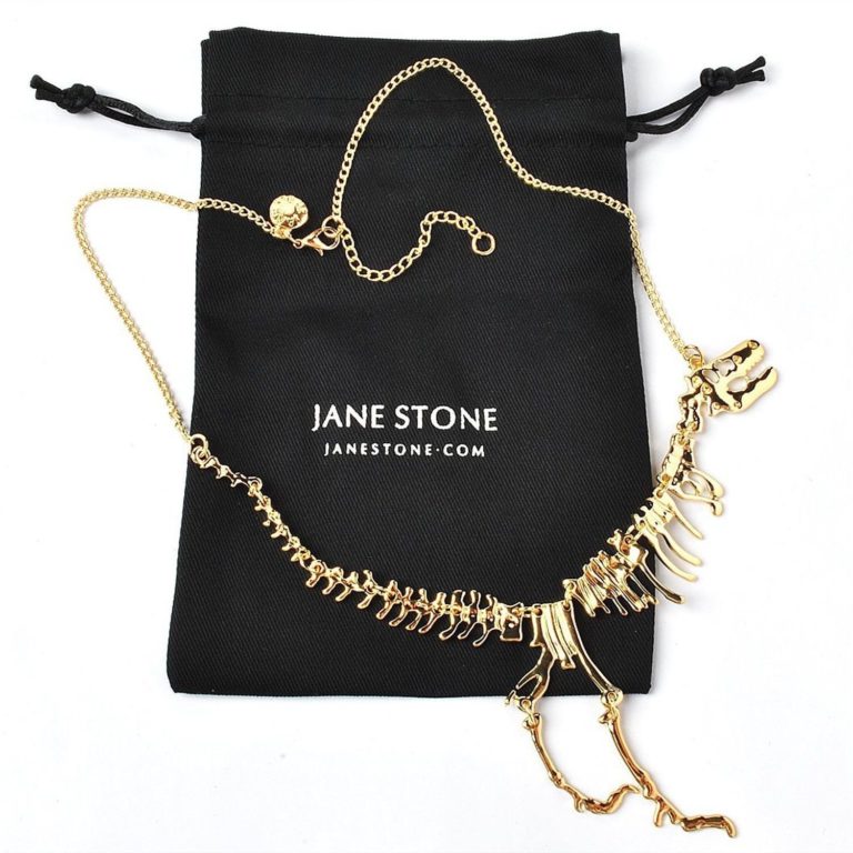 Jane Stone Dinosaur Vintage Necklace Short Collar Gold - $11.95