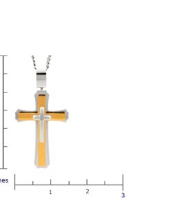 Cross Necklace For Men & Women With Large Pendant And 24 Inch Curb Chain In G.. - $24.95