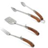 Bbqing Professional Folding 3 Piece Bbq Tool Set With Luxurious Wooden Handles - $87.95