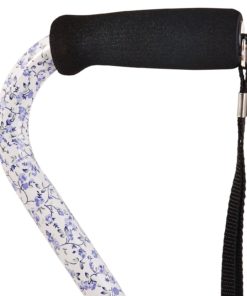 Dmi Adjustable Designer Cane With Offset Handle Comfort Grip And Strap Tiny F.. - $26.95